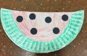 paper plate watermelon