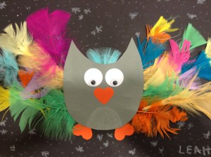 feather owl craft preschool story time