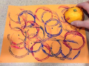 orange paint preschool story time craft