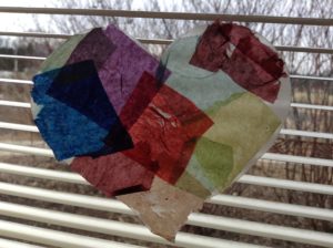 stained glass wax paper preschool story time heart craft